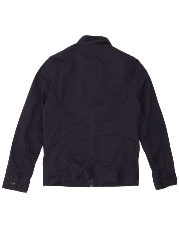 Jaqueta militar masculina ZARA UK 40 grande poliéster azul marinho