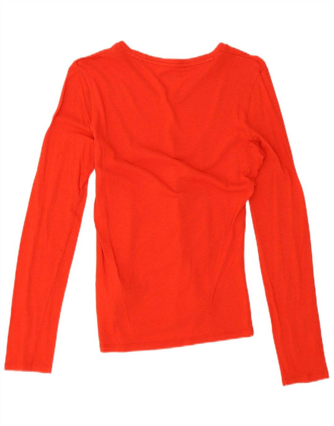 Guess Top gráfico feminino manga comprida Reino Unido 10 pequeno algodão vermelho