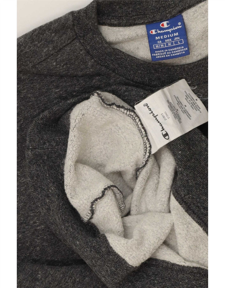 Champion moletom feminino jumper UK 14 algodão manchado cinza médio