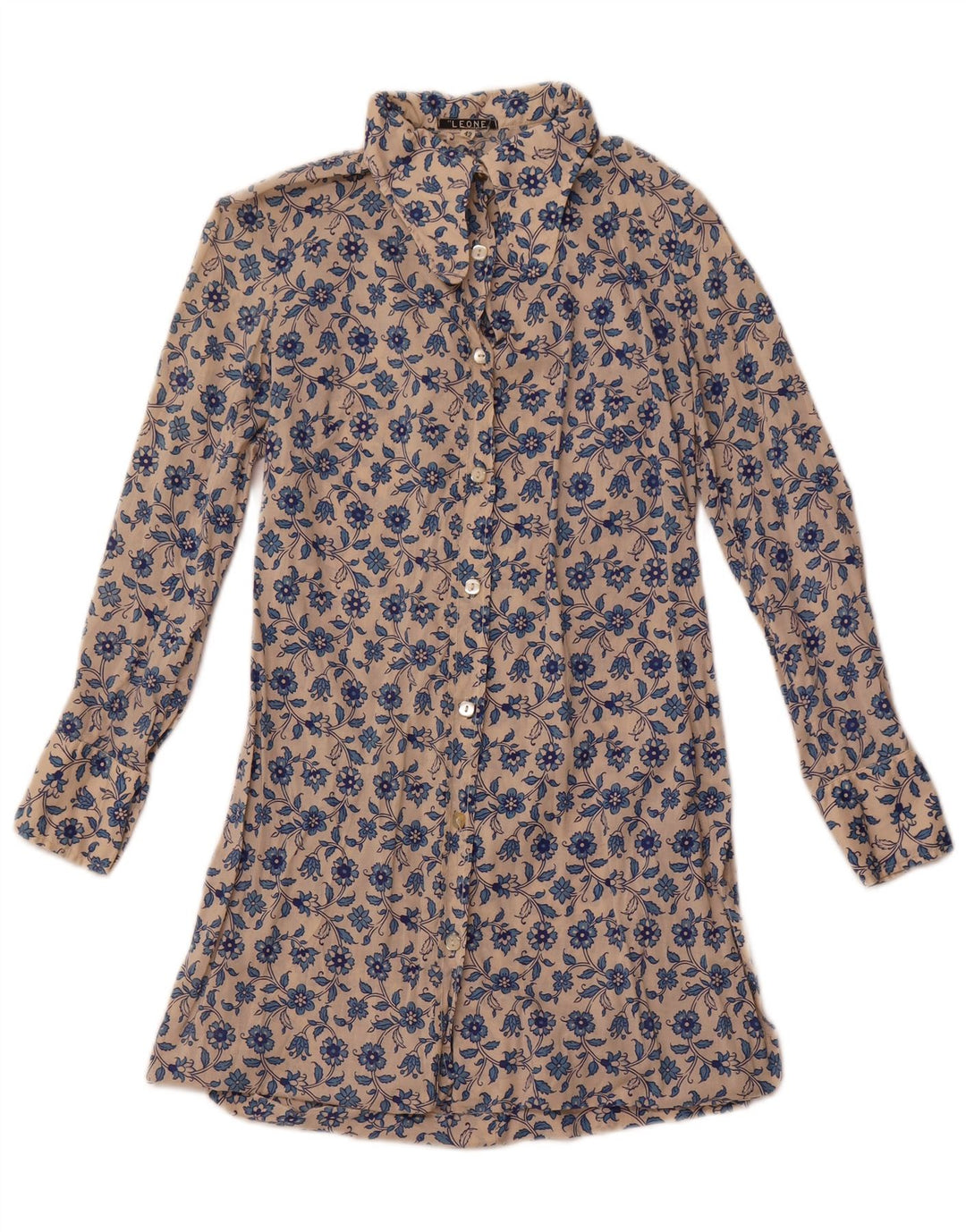 LEONE Camisa feminina vestido IT 42 médio off white floral