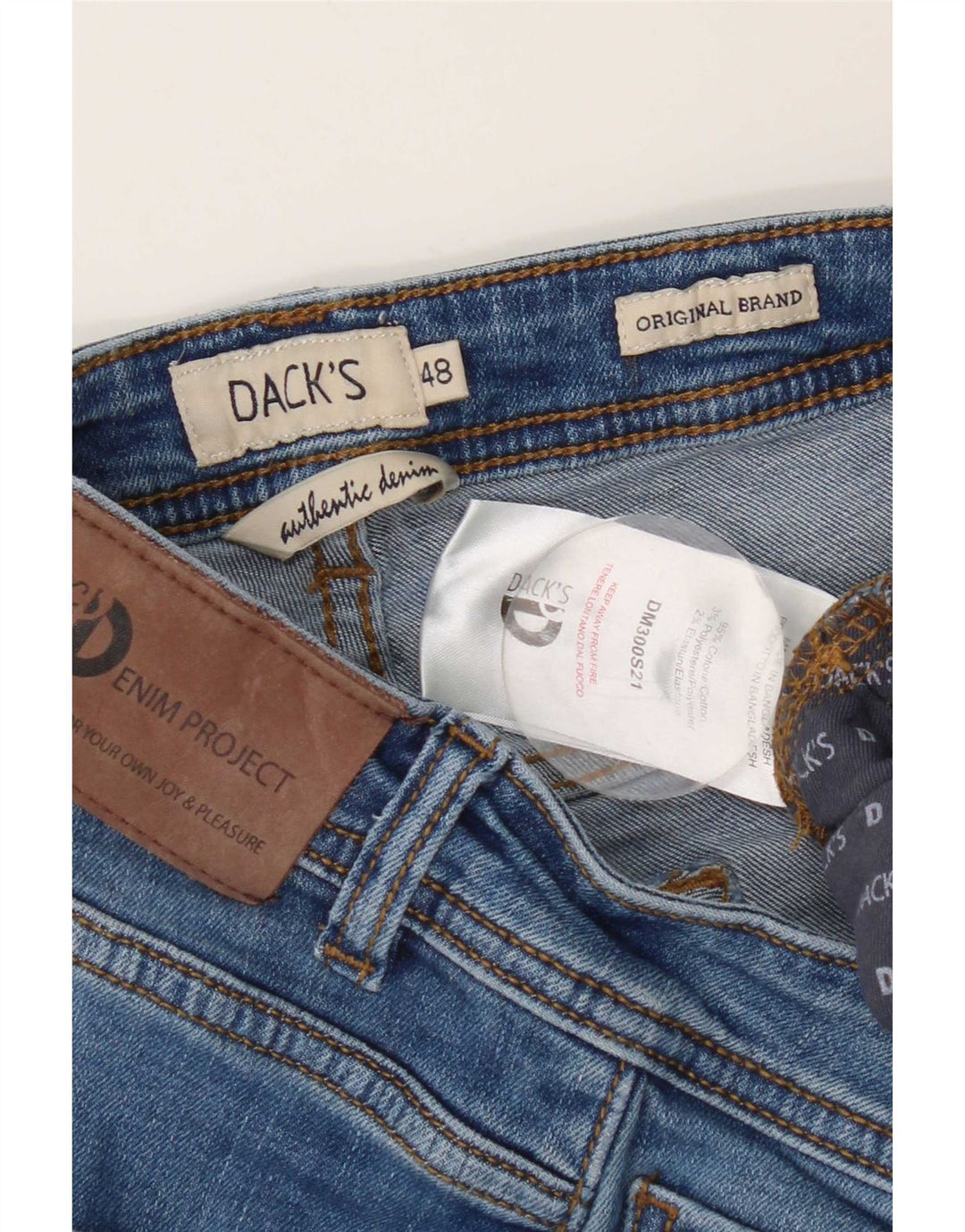 Dack's Mens Slim Jeans IT 48 Médio W32 L27 Algodão Azul