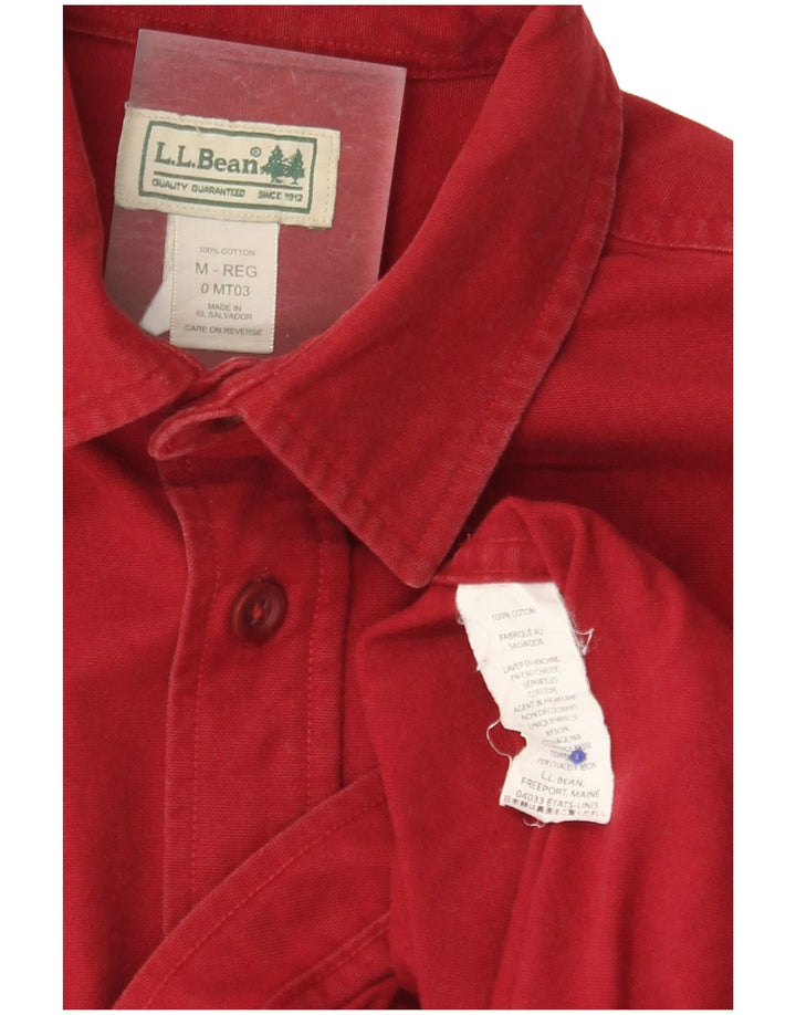 Camisa masculina L.L.Bean de algodão vermelho médio