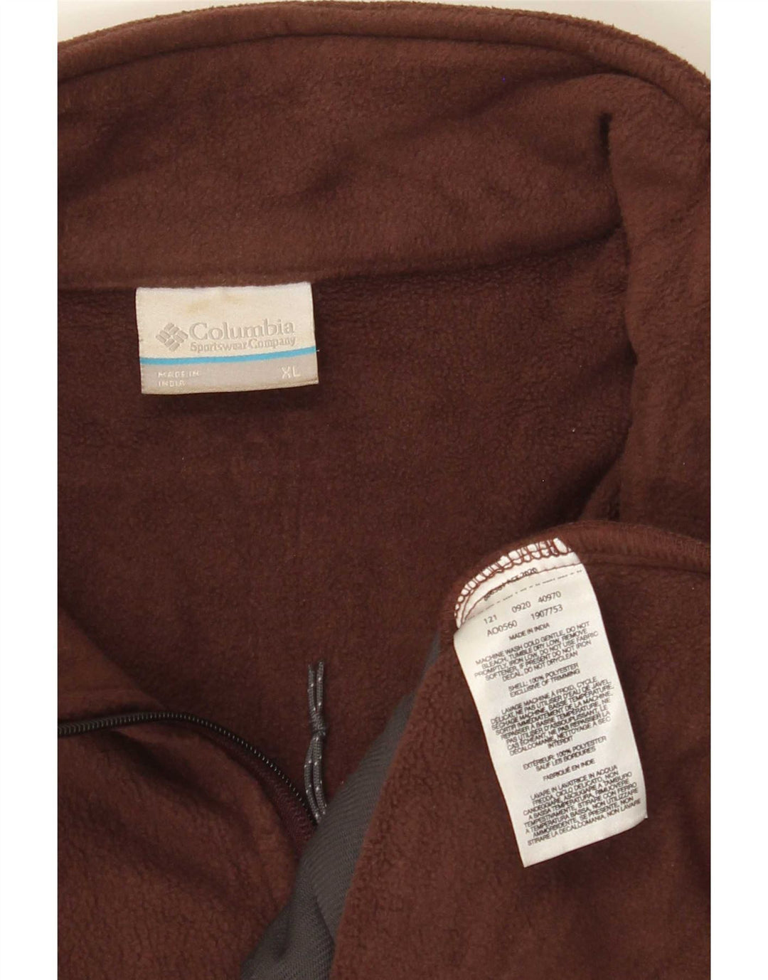 Jaqueta de lã masculina Columbia UK 42 XL poliéster marrom