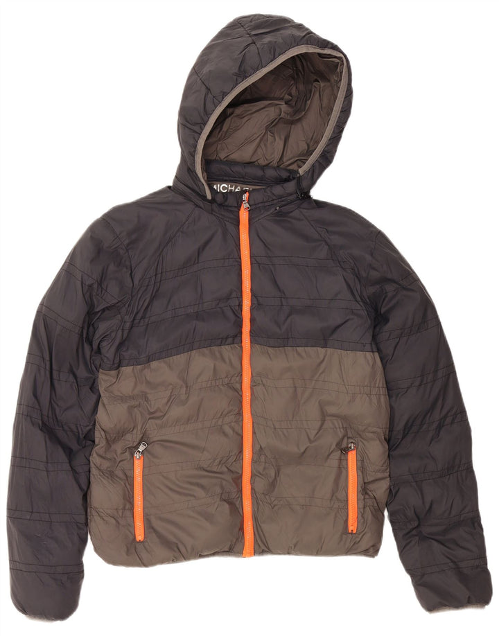 Jaqueta acolchoada com capuz para meninos MICHAEL KORS 15-16 anos cinza Colourblock Nylon