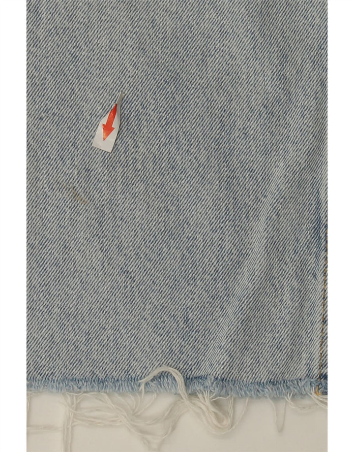 Calça jeans reta feminina Zara W24 L24 algodão azul