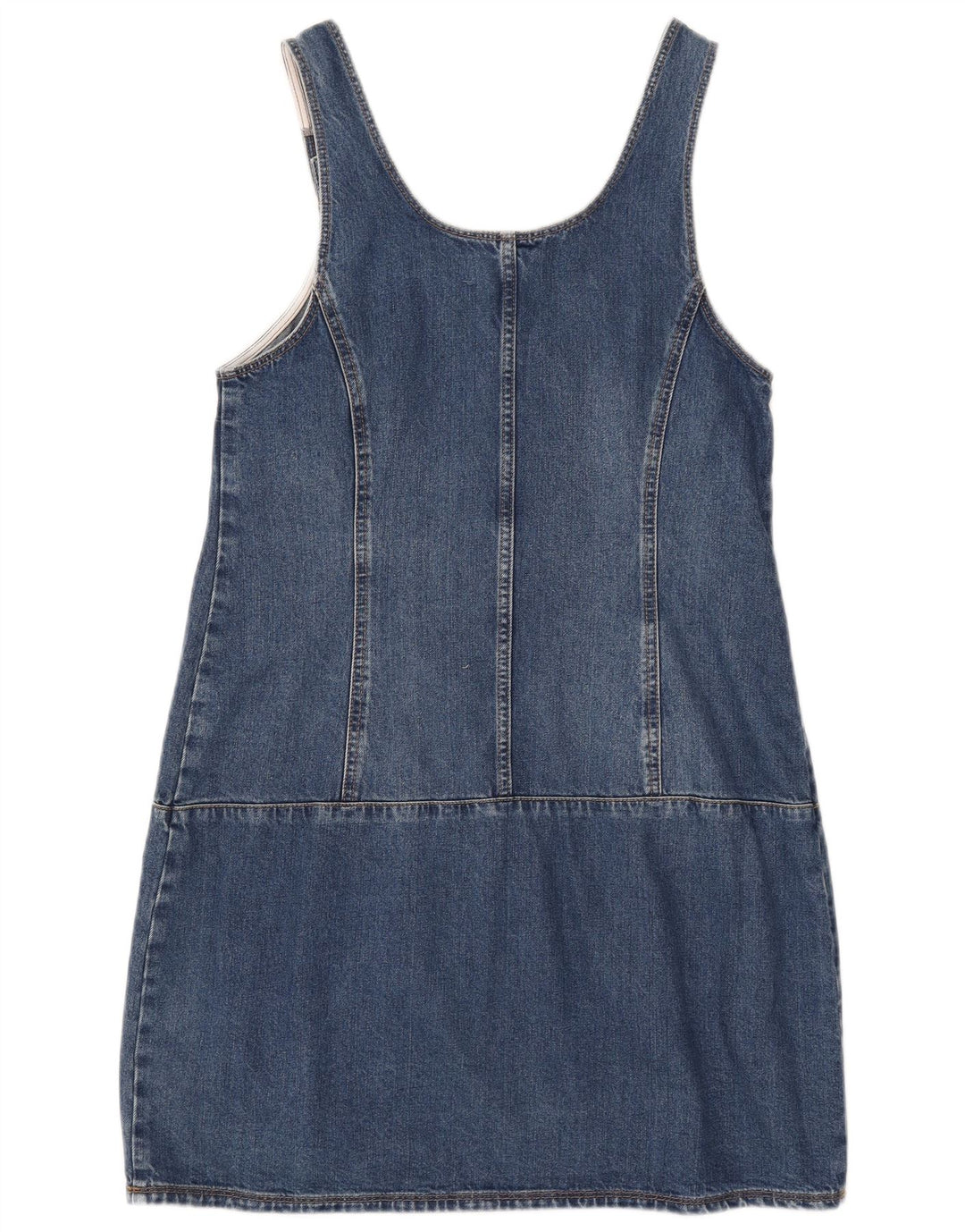 Vestido Dungaree Jeans Feminino Fat Face UK 12 Azul Médio