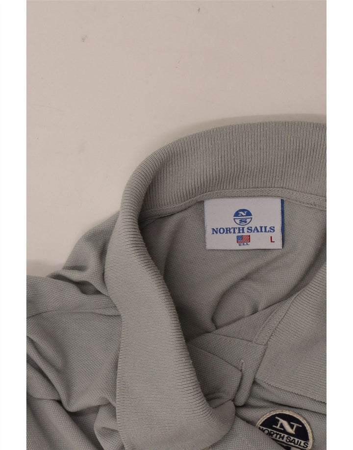 Camisa polo masculina North Sails grande bloco cinza
