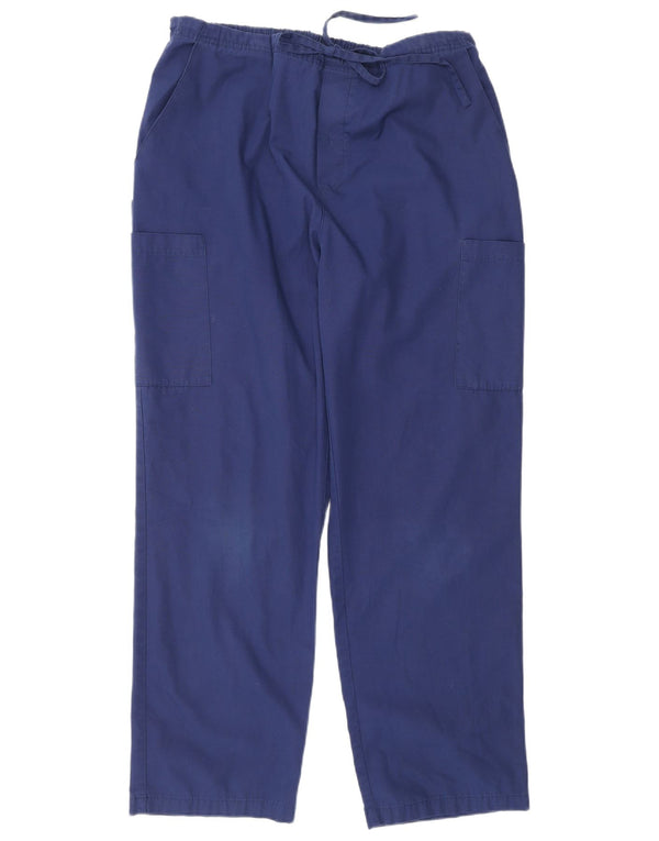 Calças Dickies Mens Regular Cargo Grande W34 L30 Azul Marinho Poliéster