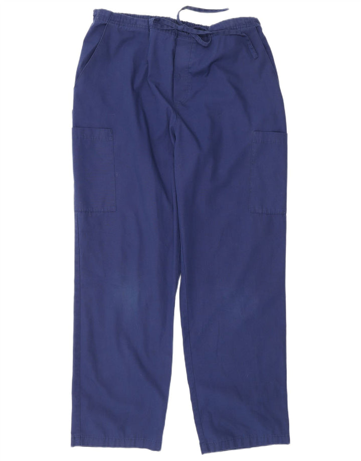 Calças Dickies Mens Regular Cargo Grande W34 L30 Azul Marinho Poliéster
