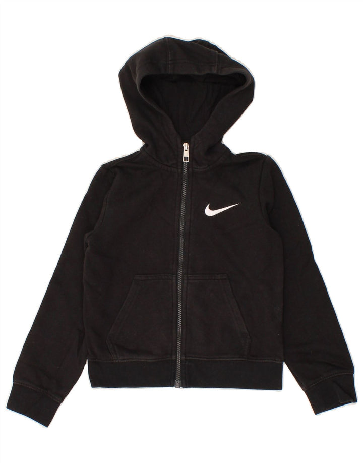 NIKE Boys Zip Hoodie Sweater 6-7 Years Large Black Cotton Vintage Nike and Second-Hand Nike from Messina Hembry 