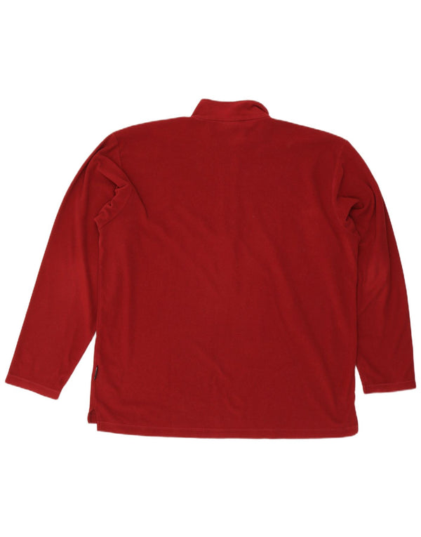 Suéter masculino de lã com zíper e gola Jack Wolfskin Reino Unido 48 2XL poliéster vermelho