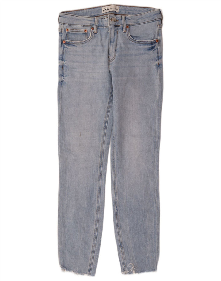 Zara Jeans Slim Feminino EU 38 Pequeno W28 L27 Azul Algodão