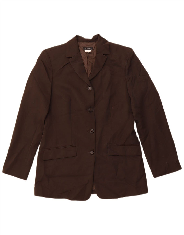 J. CREW Jaqueta blazer feminina de 4 botões EUA 6 lã marrom médio