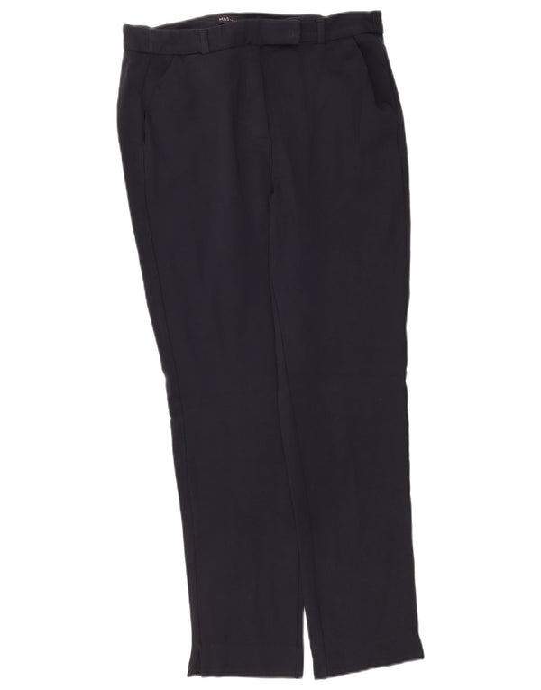 Calça casual feminina Marks & Spencer Reino Unido 12 médio W30 L28 azul marinho