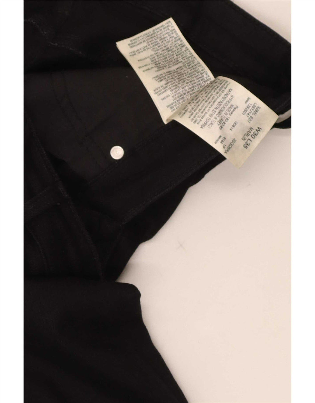 Lee Womens Marlin Slim Straight Jeans W30 L35 Algodão Preto