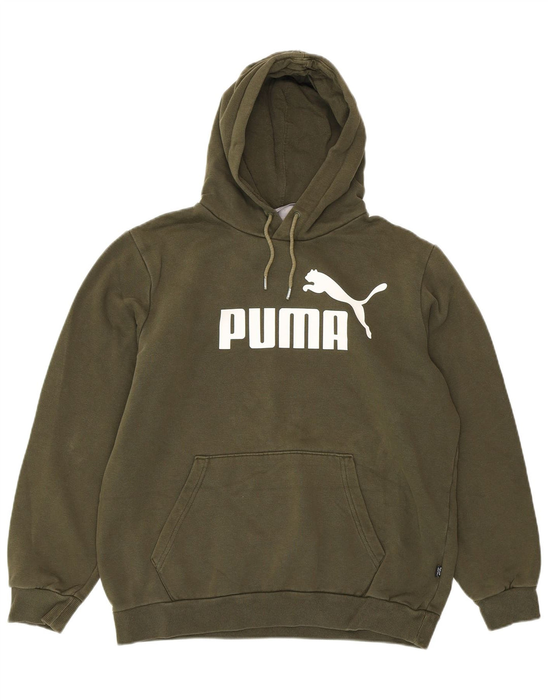 PUMA feminino oversized gráfico moletom com capuz Reino Unido 14 médio cáqui elastano