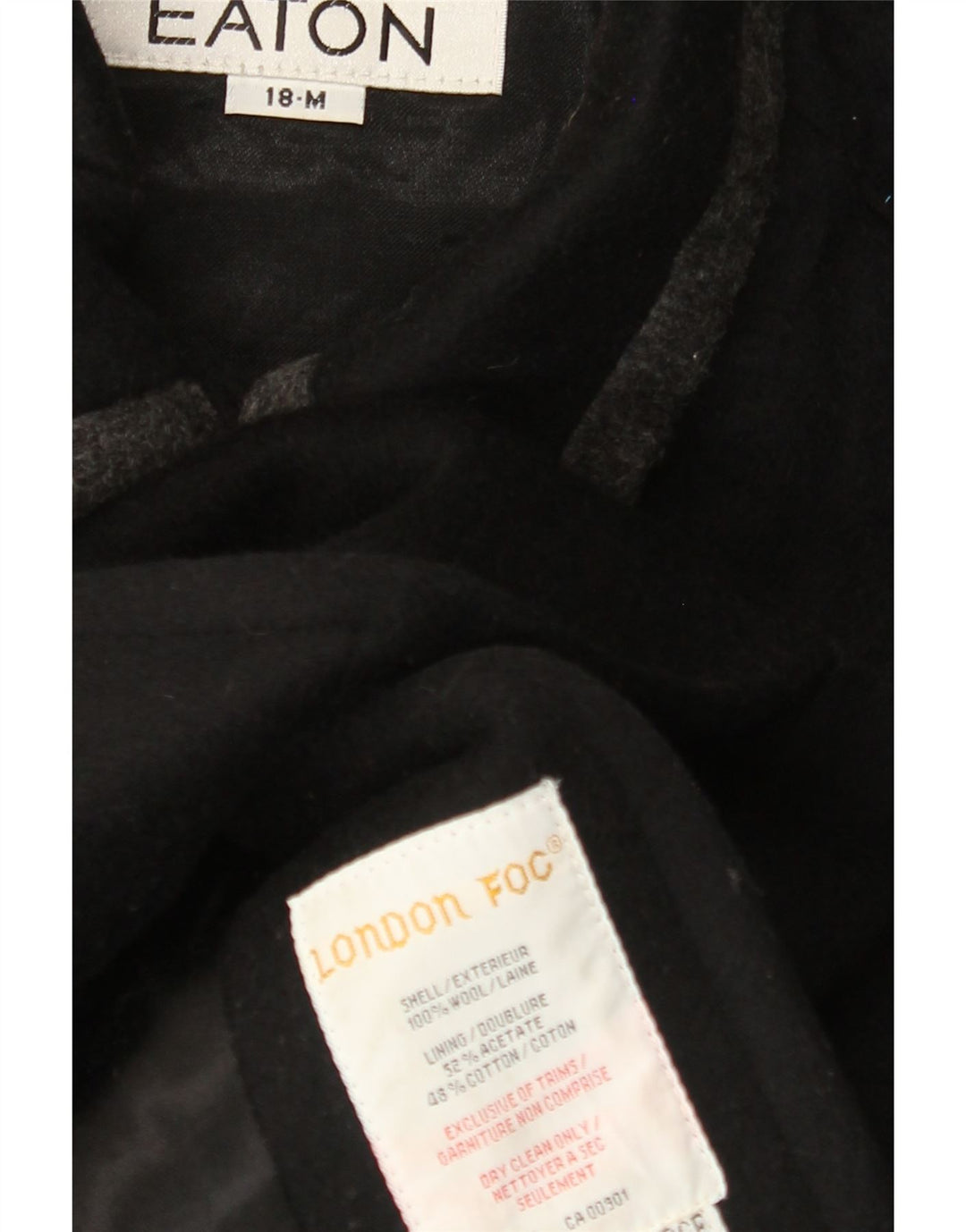 Sobretudo feminino LONDON FOG US 18 2XL lã preta