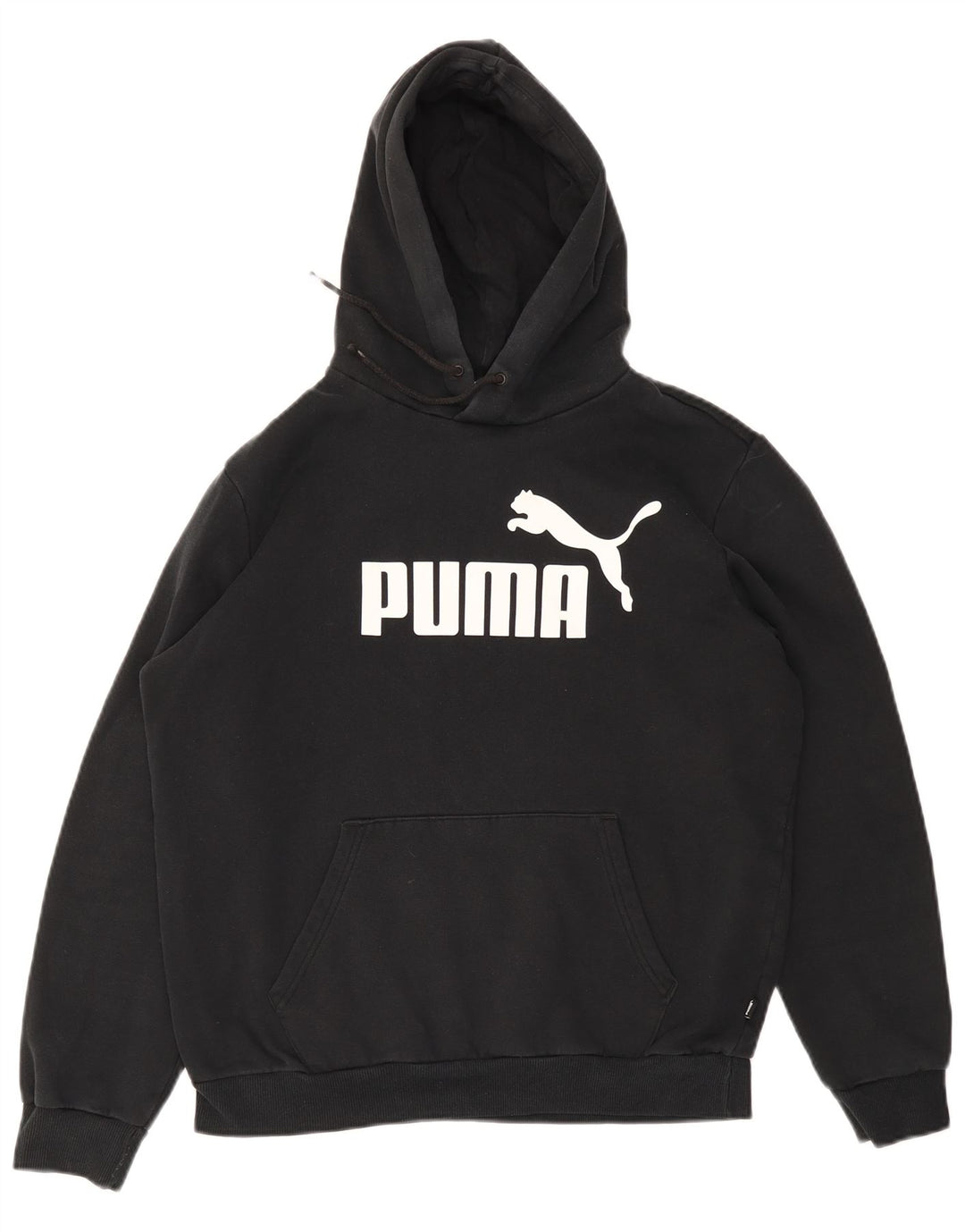 PUMA Mens Graphic Hoodie Jumper Médio Algodão Preto