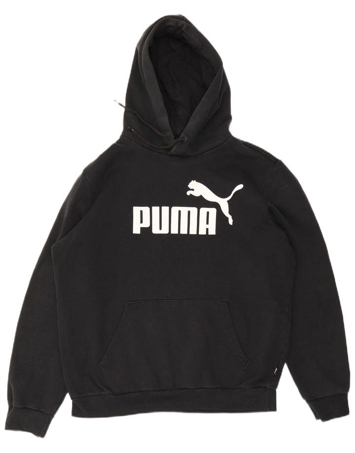 PUMA Mens Graphic Hoodie Jumper Médio Algodão Preto