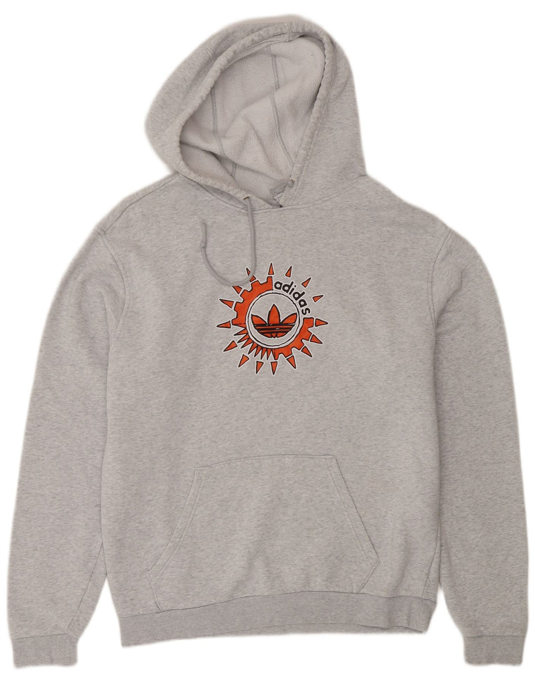 Adidas Mens Graphic Hoodie Jumper Médio Algodão Cinza