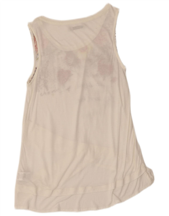 Túnica feminina Desigual com estampa gráfica UK 12 viscose floral branca média