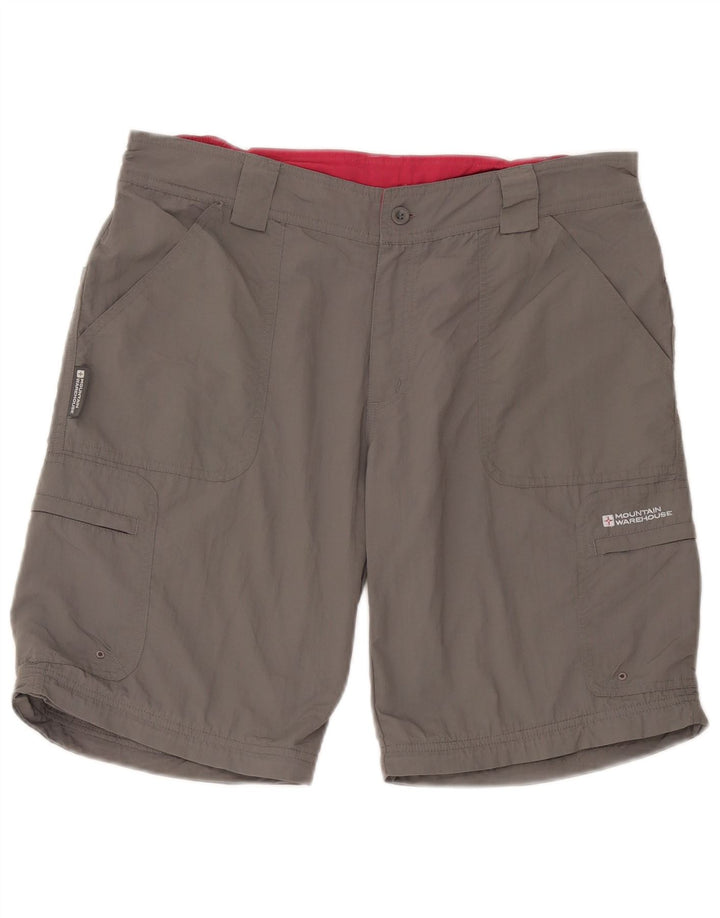 Shorts cargo feminino Mountain Warehouse UK 14 grande W34 cinza nylon