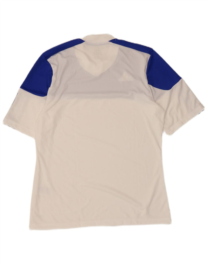 Adidas Mens Climalite Camiseta Top Médio Branco Colourblock Poliéster