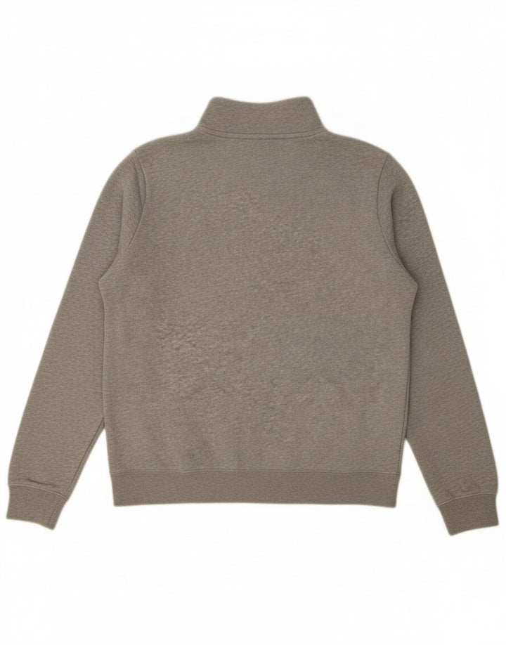Moletom feminino Nike com zíper e gola alta, suéter UK 10 pequeno cinza manchado