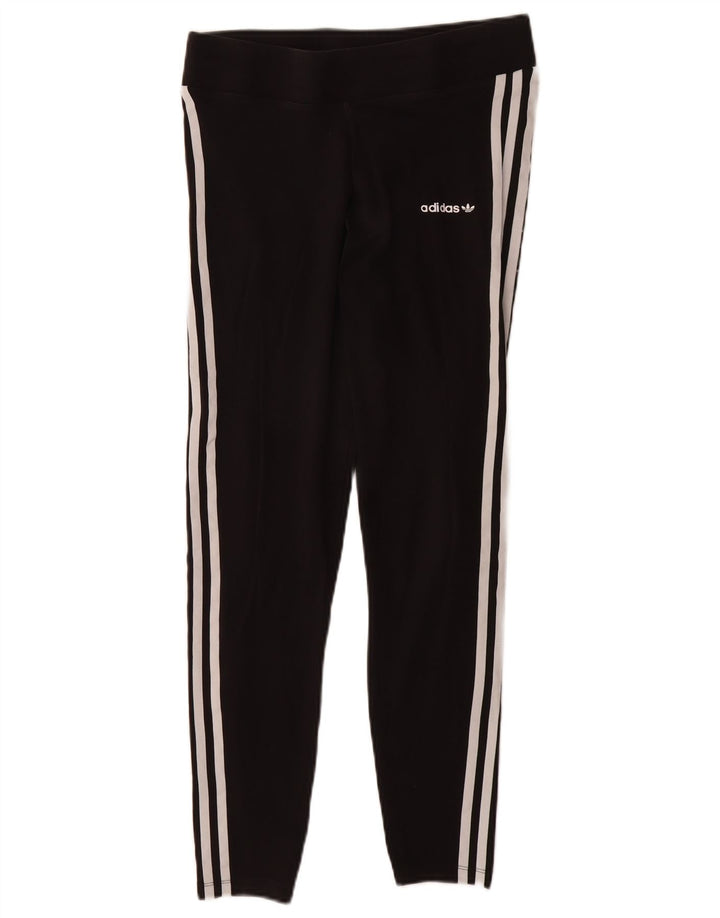 ADIDAS Womens Leggings UK 12 Médio Algodão Preto