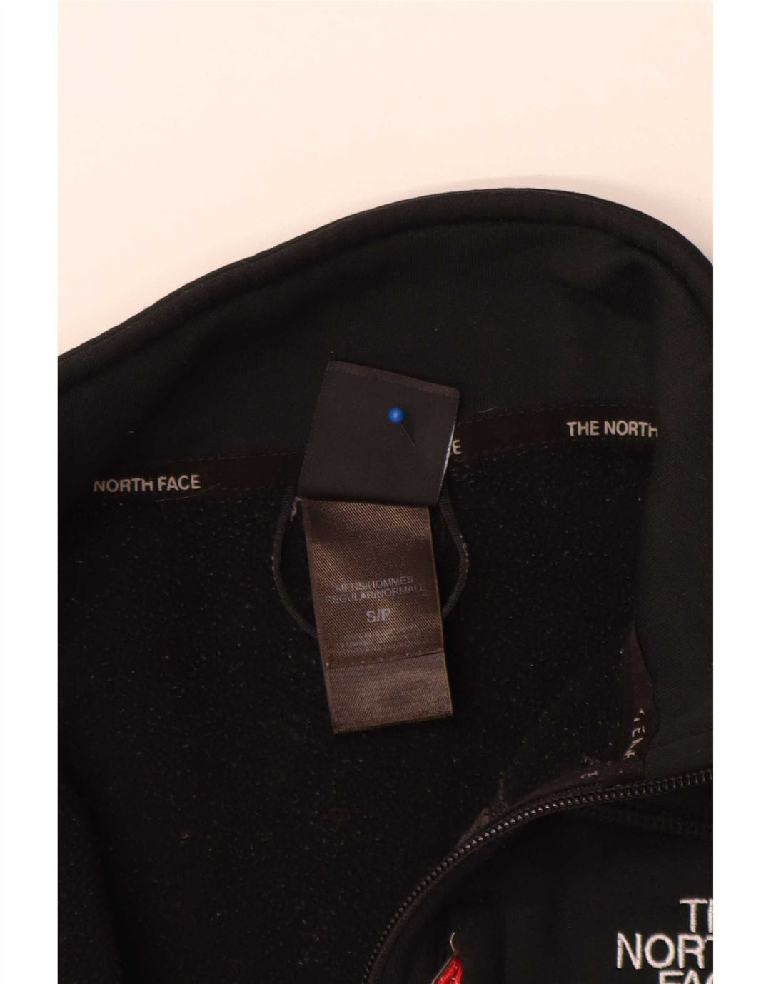 Moletom masculino The North Face com zíper e gola pequena em poliéster preto