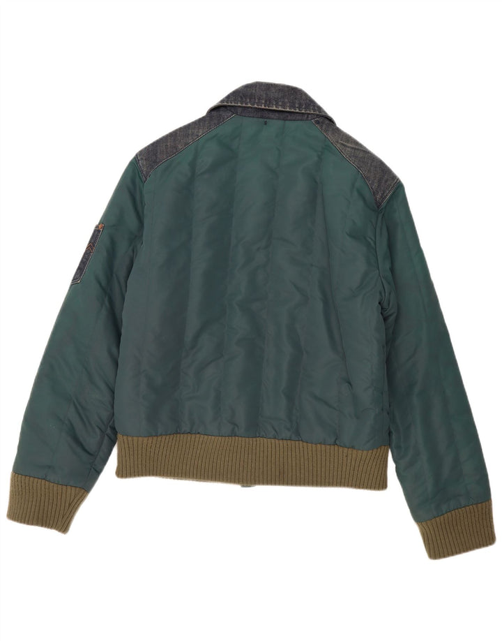 Jaqueta bomber masculina Energie UK 38 poliéster colorblock verde médio