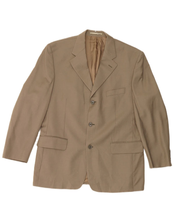 Jaqueta blazer masculina Pierre Cardin com 3 botões Reino Unido 40 grande bege
