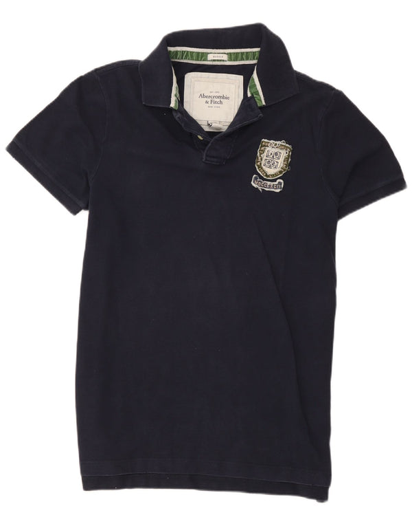 Camisa polo masculina Muscle Abercrombie & Fitch 2XL algodão azul marinho