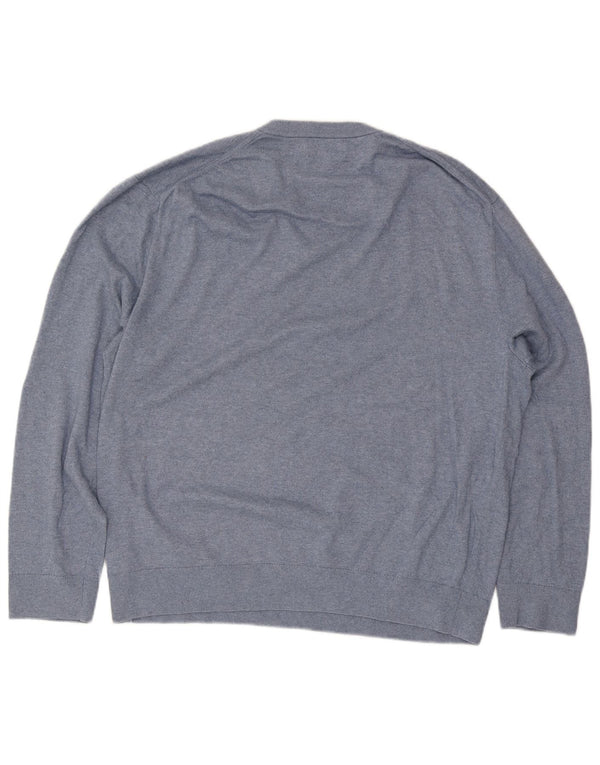 Suéter masculino Nautica com decote em V 2XL algodão azul