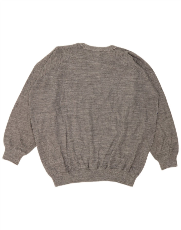 Moletom gráfico masculino vintage jumper algodão manchado cinza médio