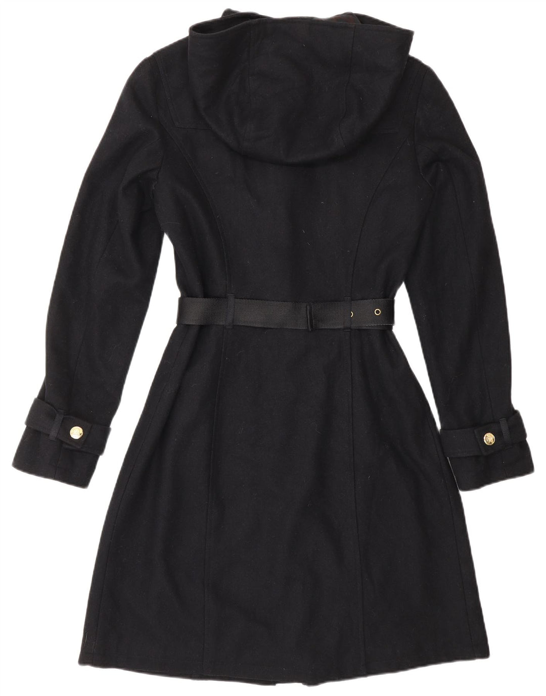 Casaco duffle feminino com capuz CARACTERE Reino Unido 10 pequeno lã azul marinho