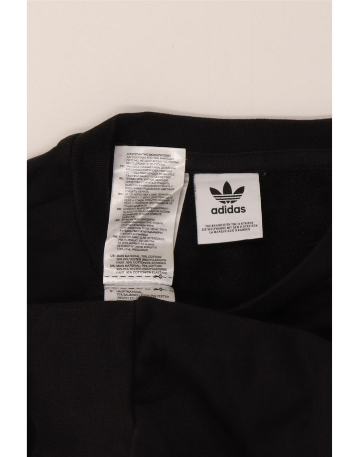 ADIDAS Mens Graphic Sweatshirt Jumper Pequeno Algodão Preto