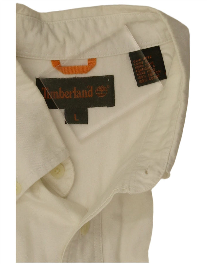 Camisa masculina Timberland grande algodão branco