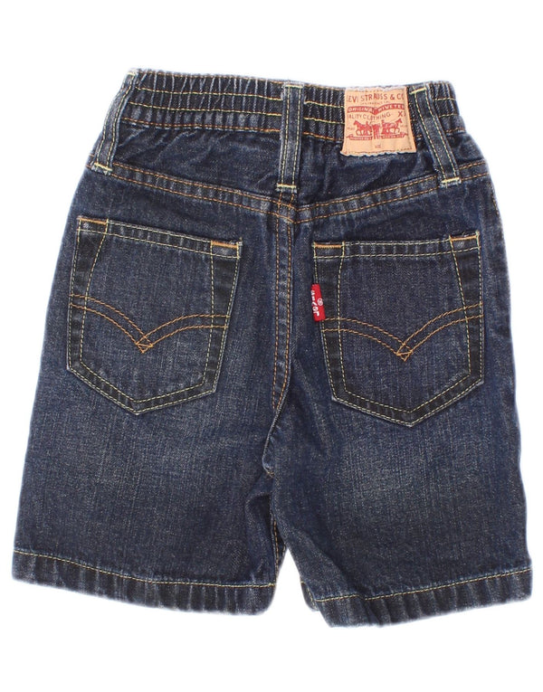 Shorts jeans Levi's para meninas de 3 a 6 meses W16 azul marinho