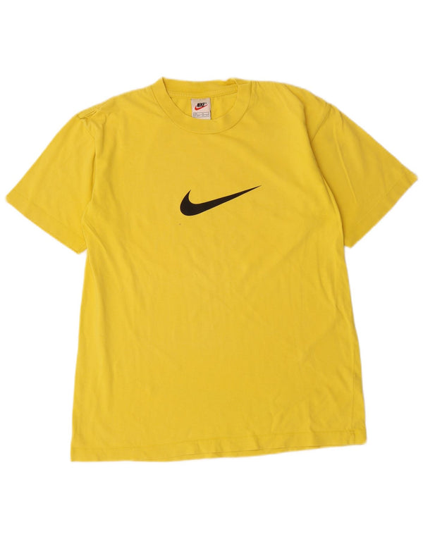 Camiseta gráfica masculina NIKE Top 13-14 anos XL amarelo algodão