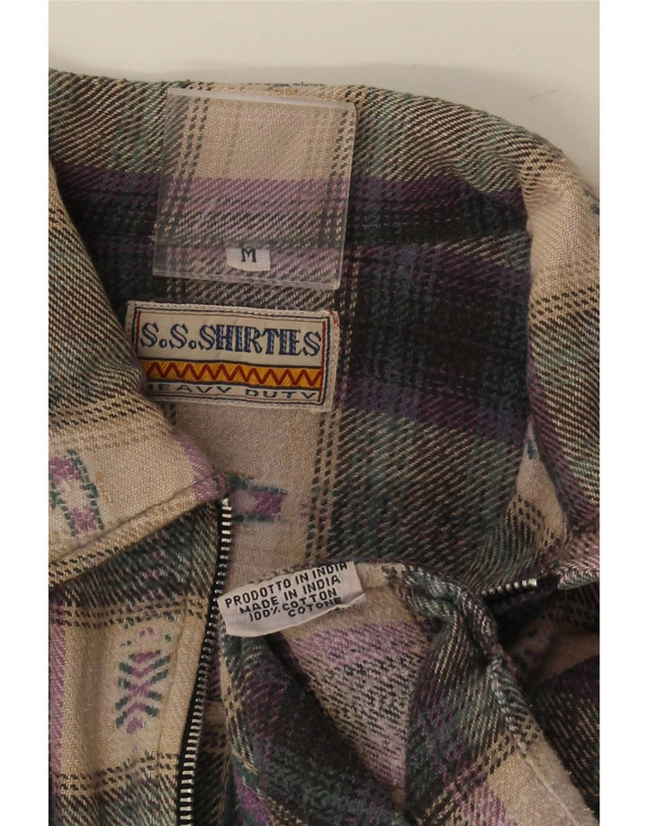 S.S.Shirties Camisa masculina de flanela com ajuste solto, xadrez médio multicolorido