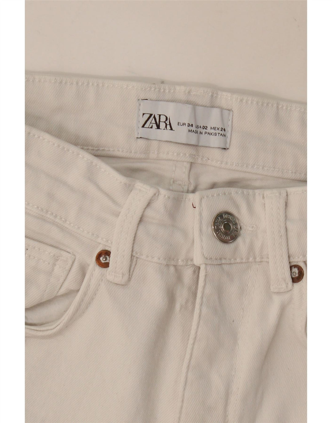 ZARA Womens Bootcut Jeans EU 34 2XS W24 L26 White Vintage Zara and Second-Hand Zara from Messina Hembry 