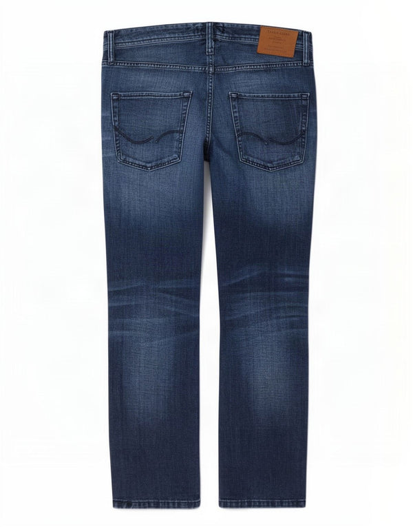 Jack & Jones Mens Clark Regular Fit Straight Jeans W32 L30 Azul Algodão