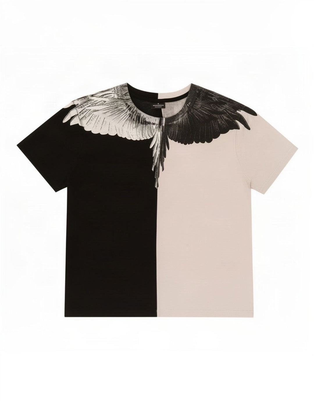 Camiseta gráfica masculina Marcelo Burlon Top médio preto colorblock