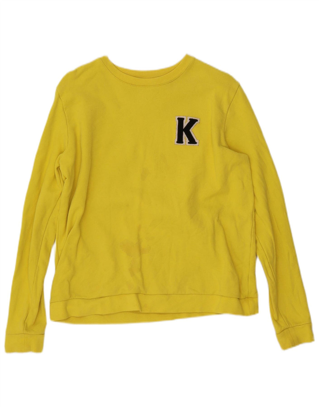 KARL LAGERFELD moletom feminino jumper UK 16 grande algodão amarelo
