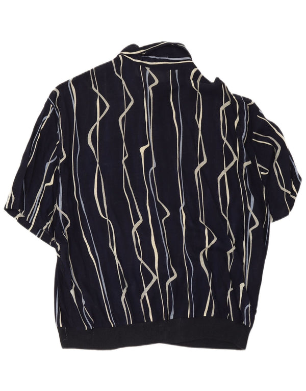 Camisa masculina de manga curta Tilmas grande listrada azul marinho