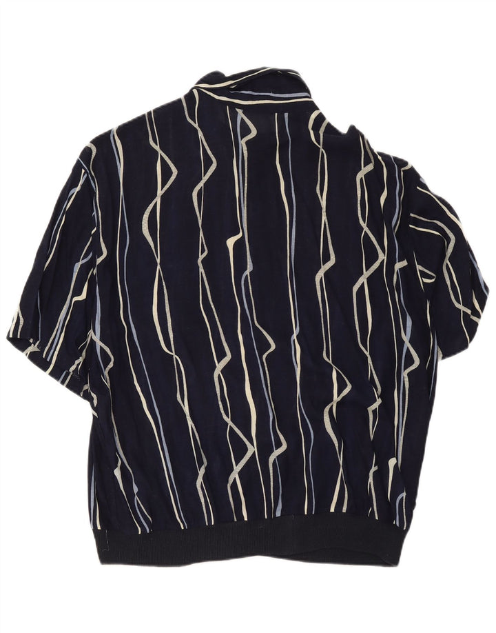 Camisa masculina de manga curta Tilmas grande listrada azul marinho