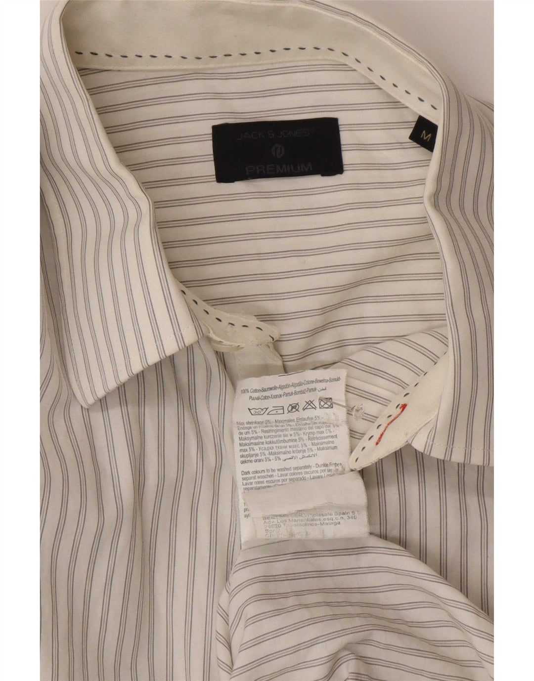 Camisa masculina Jack & Jones de algodão listrado branco médio