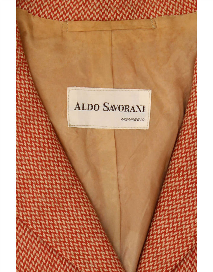 Jaqueta blazer feminina Aldo Savorani com 3 botões Reino Unido 12 espinha de peixe rosa médio