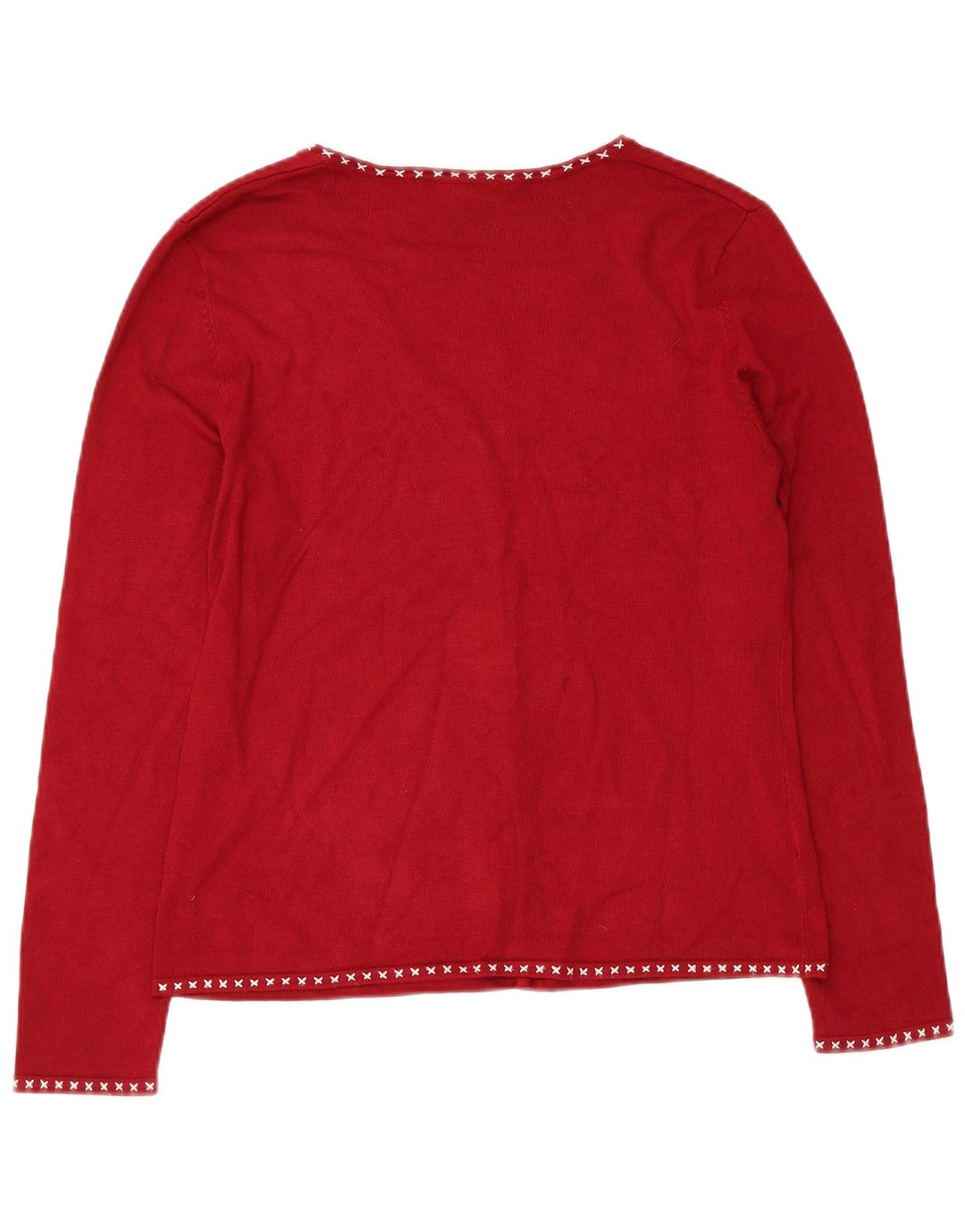 Suéter cardigã feminino LAURA ASHLEY UK 14 viscose vermelha média